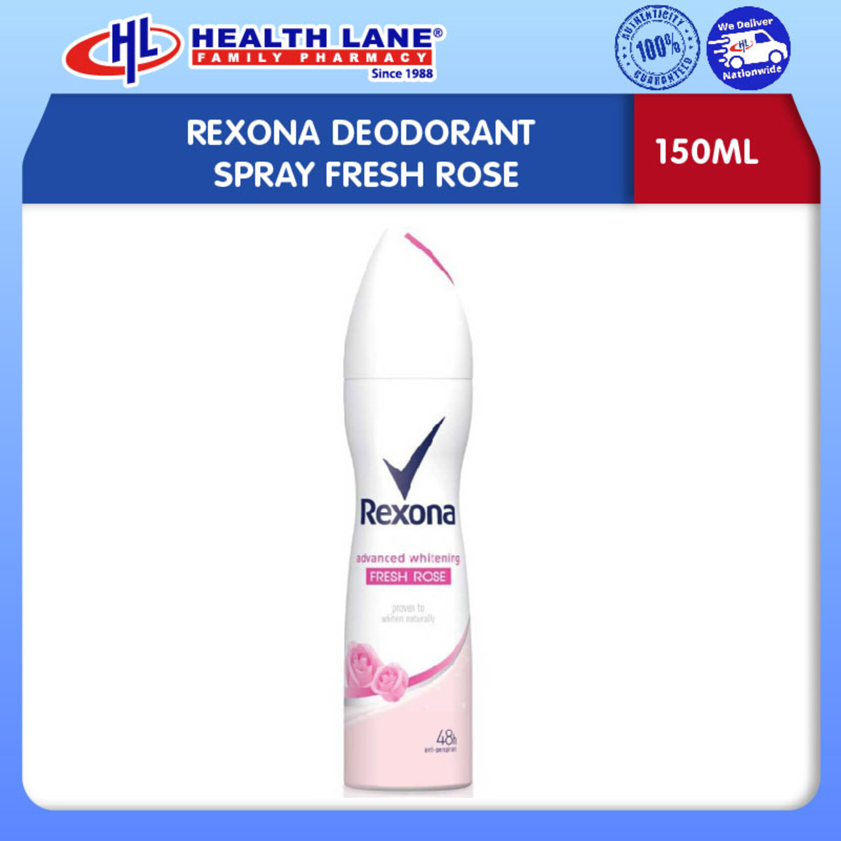 REXONA DEODORANT SPRAY FRESH ROSE (135ML)